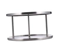 VERDANVERSE Support de Rangement Acier Inoxydable Double pour Cuisine Organisateur de Plats et Épices Étagère Rotative Multifonction pour Éponges et Bocaux