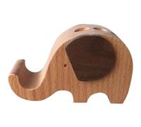 VERDANVERSE Support de Téléphone Éléphant en Bois Stable Porte-Stylo et Porte-Cartes de Visite Multifonction Support de Bureau Mignon pour Téléphone Portable Accessoire Bureau Décoratif et