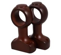 VERDANVERSE Support pour Tringle à Rideau Bois Marron 35 mm 2pcs avec tête décorative et Base pour Salon et Placard
