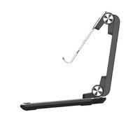 VERDANVERSE Support Tablette Pliable Aluminium Réglable avec Double Charnière Antidérapant et Stable pour Bureau et Usage Mains