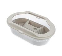 VERDANVERSE Terrarium Plastique Système de Drainage et Plateforme de Bain de Soleil, Taille Petite, Gris, pour Élevage Tortues Aquatiques et Reptiles Domestiques