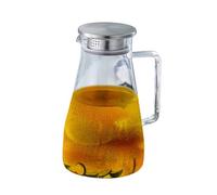 VERDANVERSE Théière Verre Résistant Chaleur avec Couvercle Inox Pichet Transparent pour Infusion de Fleurs Eau Jus et Boissons Chaudes ou Froides
