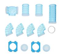 VERDANVERSE Tunnel pour cage de hamster et jouet labyrinthe, modules en plastique bleu, set DIY 12 pièces, accessoires pour l'expansion d'habitat et l'exercice de petits rongeurs