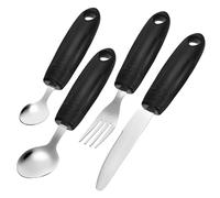 VERDANVERSE Ustensiles Adaptatifs pour Personnes Âgées et Handicapées Couverts Pondérés Antitremblement Inox Poignées Épaisses Ergonomiques Set Sécurisé et Résistant