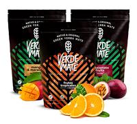 Verde Mate Green Ensemble Yerba Mate Brésilien Parfumé aux Fruits 3x500g | Pack de 3 yerba maté vert du Brésil aux arômes exotiques de mangue, passion, goji et ananas pour infusions chaudes ou froides