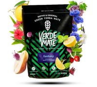 Verde Mate Green Fantasy 400g - Yerba Mate aux Fruits & Fleurs, Saveur Poire, Raisin & Citron, Énergisant Naturel & Rafraîchissant