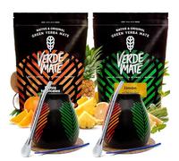 Verde Mate Green Kit Yerba Mate 2x500g 2 Calebasse 2 Bombilla | Kit yerba mate complet pour deux avec yerba fruitée et tous les accessoires