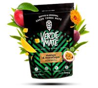 Verde Mate Green Mango Maracuya 400 g - Yerba Mate Brésilienne - Thé Énergisant Naturel Saveur - Mangue Fruit de la Passion - Alternative Café Boisson - Stimulante Infusion Traditionnelle