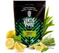 Verde Mate Green Menta Limón Yerba Mate 500g - Thé Maté Brésilien Menthe et Citron - Boisson Énergisante Naturelle Riche en Caféine - Idéal Infusion Chaude et Tereré Glacé Rafraîchissant