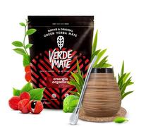 Verde Mate Green Organica Energia 400g kit yerba mate calebasse bombilla | Set yerba mate bio avec guarana 400g, calebasse en céramique Honey 350ml, bombilla en inox et dessous de verre