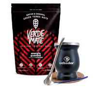 Verde Mate Yerba Mate Stimulant 500g + Tasse Thermique TermoMate, Bombilla et Accessoires | Caféine Naturelle | Yerba Mate Brésilien