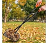 Verdego Ramasse-feuilles, ramasse-feuilles avec poignée 117 cm, collecte de | Pelle à feuilles 40 cm en métal, facile à monter, collecteur de feuilles manuel, idéale pour les feuilles, l'herbe