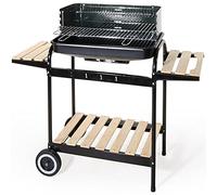 Verdelook Barbecue en Acier à Chariot avec Deux Étagères Cuisine Grille Grill extérieur