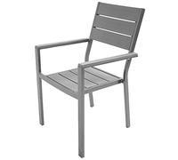 VERDELOOK Chaise Tenerife avec accoudoirs en bois, 58x55 h88 cm, gris