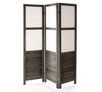 VERDELOOK Paravent Turandot à 3 portes en bois et tissu avec charnières, 132 x 6 x 170 cm