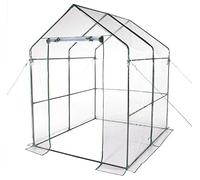 VERDELOOK | Serre de jardin sans étagères avec toile PVC transparente, cadre métallique, 143x143x195 cm, pour la protection des plantes, le jardinage, résistante, ouverture par fermeture à glissière