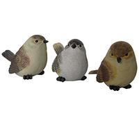 VERDELOOK Statue de 3 oiseaux en polyrésine 15x9x11cm