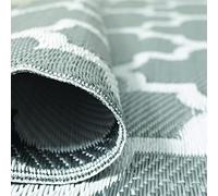 VERDELOOK | Tapis d'été en polypropylène pour intérieur ou extérieur, 120 x 180 cm, avec motif gris