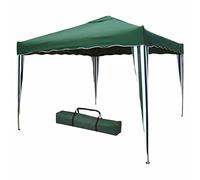 VERDELOOK Tonnelle pliable en métal avec couverture en polyester vert, dimensions 3 x 3 m