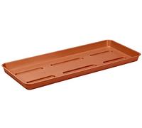 VERDENIA Draco Soucoupe pour Pot de Fleurs pour Plantes et Herbes - Soucoupe pour l'extérieur - en Plastique - Léger et Stable - Rectangulaire - 40 x 15 x 2,5 cm - Terracotta