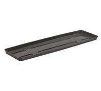 VERDENIA Soucoupe pour Pot de Fleurs Draco - Soucoupe pour Plantes et Herbes - Soucoupe pour Pot de Fleurs d'extérieur - en Plastique - Léger et Stable - Rectangulaire - 60 x 15 x 2,5 cm - Graphite