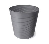 VERDENIA Swing Pot de Fleurs, léger, pour l'intérieur et l'extérieur, résistant aux intempéries, Beau Design ondulé, Plastique de qualité supérieure, 18 x 18 x 17 cm, Gris