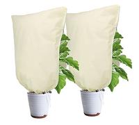 Verdenu 2PCS 100 * 80cm Housses de Protection pour Plantes, 90g/㎡ Sac de Protection pour Plantes avec Fermeture éclair et Cordon de Serrage Protection Contre Le Gel Contre Les la Neige (100 * 80cm)