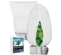 Verdenu 2pcs Voile Hivernage Plante Exterieur, 120 * 180cm Housse Hivernage Plante Exterieur, 80g/㎡ Voile D'hivernage avec Fermeture à Glissière, Blizzard Protection Plantes Exterieur Hiver