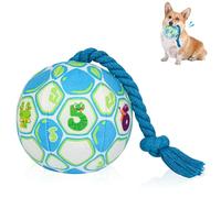 VerdeVilla Jouets interactifs pour chiens de petite taille - Balle couineuse en corde - Jouets en peluche douce - Jouets à mâcher pour chien de petite et moyenne race - 10,2 cm (bleu)