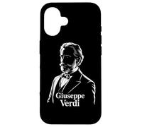 Verdi Portrait Compositeur Silhouette Musique Classique Opéra Coque pour iPhone 16