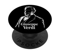 Verdi Portrait Compositeur Silhouette Musique Classique Opéra PopSockets PopGrip Adhésif