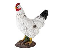VERDOBA Poule Decorative Jardin Peinte à la Main, Deco Jardin, Animaux en resine synthétique, Decoration Jardin Exterieur, Statue de Jardin, Deco Jardin Exterieur Moderne (Poule Blanche)