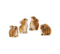 VERDOBA Sculptures et Statues de Jardin Petits Lapins, Statue Jardin Exterieur en résine synthétique, Deco Jardin, Sculture Exterieur Jardin, Lapin Decoration, Statue de Jardin Animaux (Set de 4).