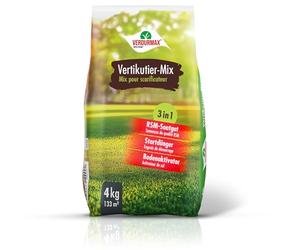 VERDURMAX® 1 x 4 kg Scarificateur -Mix 3 en 1 - Mélange de Semences Gazon RSM, Engrais de Démarrage et Activateur de Sol - Régénération Rapide Pelouse Dense et Verte