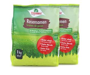 Verdurmax 2 x 1 kg de Semences de Gazon - Gazon Dense et Robuste