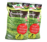 Verdurmax 2 x 20 kg d'engrais pour gazon Printemps & Été - Engrais à libération prolongée avec azote pour 2000 m² de gazon