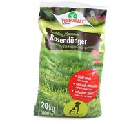 Verdurmax 20 kg d'engrais pour gazon Printemps & Été - Engrais à libération prolongée avec azote pour 1000 m² de gazon vert luxuriant - Sans danger pour les chiens - Compatible avec épandeur