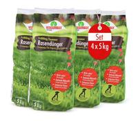 Verdurmax 4 x 5 kg d'engrais pour gazon Printemps & Été - Engrais à libération prolongée avec azote pour 1000 m² de gazon