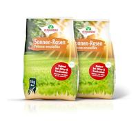 VERDURMAX® Pelouse ensoleillée 2 x 1 kg - Graines de Gazon Haute Qualité RSM Résistantes à la Sécheresse et Chaleur - Semences à Racines Profondes pour Pelouse Dense et Verte même en Été - 20-30g/m²