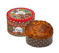 Vergani - Panettone boite métal artisanal traditionnel aux fruits confits 750g - Confectionné à Milan - Gâteau de Noël typique d'Italie - Idée cadeau Noël