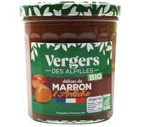 VERGERS DES ALPILLES Confiture Bio Délices de Marrons d'Ardèche - Pot en verre de 370 g - Texture onctueuse et peu sucrée - Fabriquée en Provence avec des marrons français - Lot de 3