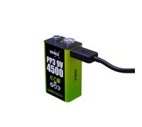 Verico LoopEnergy 9V Block 2er Pack, PP3, 4500 mWh, Wiederaufladbare USB-C Batterie, Li-ION, 1 Ladekabel USB Type A Auf 2 x Type C