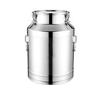 VERIDIANFLOW Fûts de transport de lait avec joint en silicone, bidon à lait en acier inoxydable 201, seau à vin, pot à produits laitiers, seau, cruche, bouteille d'huile, boîte à thé (argenté)(6L)
