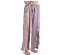 VERIDIANFLOW Men's Women's Tear Away Pants Full Open Patient Pajamas Bottom Loose Fit Post Surgery Pants Bedridden Patient Clothing(Purple,XL)