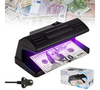 Vérificateur de billets, détecteur de contrefaçon, lumière LED UV, compteur d'argent pour billets de banque en polymère et papier, pour divers lieux commerciaux (prise britannique)