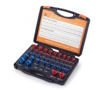 Vérificateur de Filetage D'écrou et de Boulon, 44 Pièces, Jauges D'identification D'écrou et de Boulon en Aluminium pour Filetages SAE et Métriques, Logés Individuellement dans