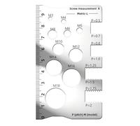 Vérificateur de filetage - Tableau des tailles de vis, jauge de filetage, identification des fixations pour le travail du bois, tri boulons, équipement d'électricien, configuration automobile, aid