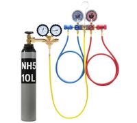 Vérificateur de perte de pression pour véhicule - Ensemble de test de dépression avec manomètre pour air comprimé - Bouteille de gaz de protection NH5 8L/10L d'azote pour climatisation R1234YF