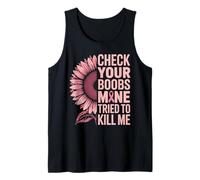 Vérifiez Vos Seins Guerriers de Tournesol de Sensibilisation au Cancer du Sein Débardeur