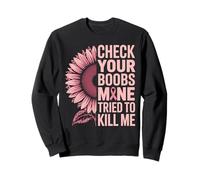 Vérifiez Vos Seins Guerriers de Tournesol de Sensibilisation au Cancer du Sein Sweatshirt